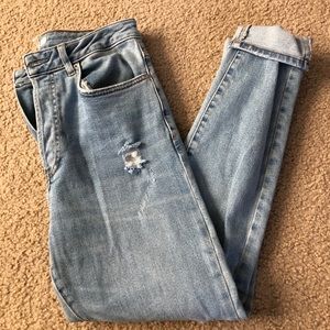 Forever 21 high-waisted jeans w/ rips, size 27